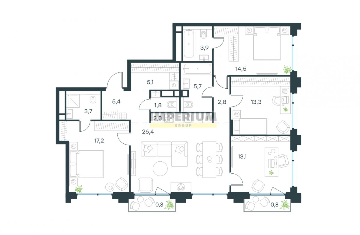 Купить Пентхаусы в Новостройках архитектора GAFA Architects (Россия) в  Москве