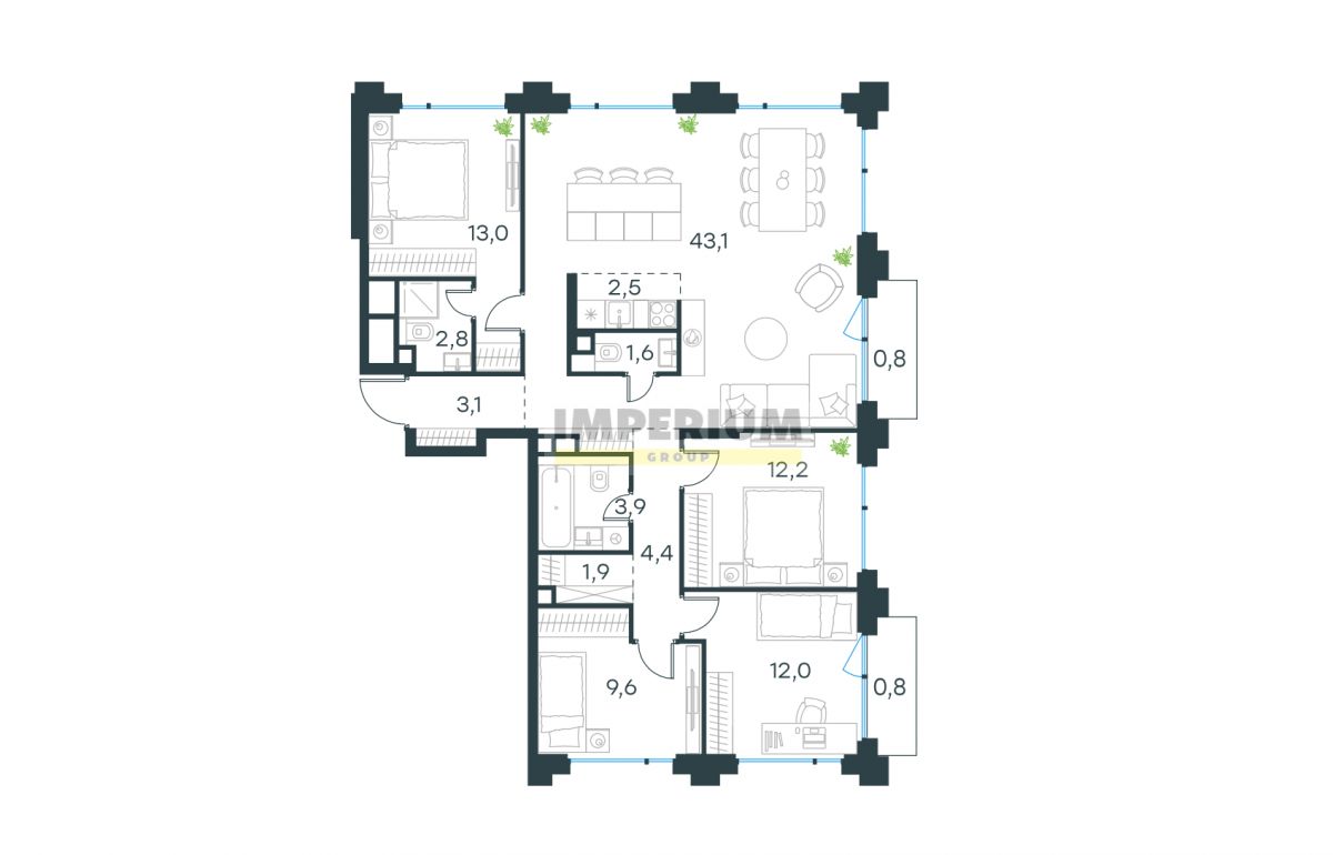 Купить Пентхаусы в Новостройках архитектора GAFA Architects (Россия) в  Москве