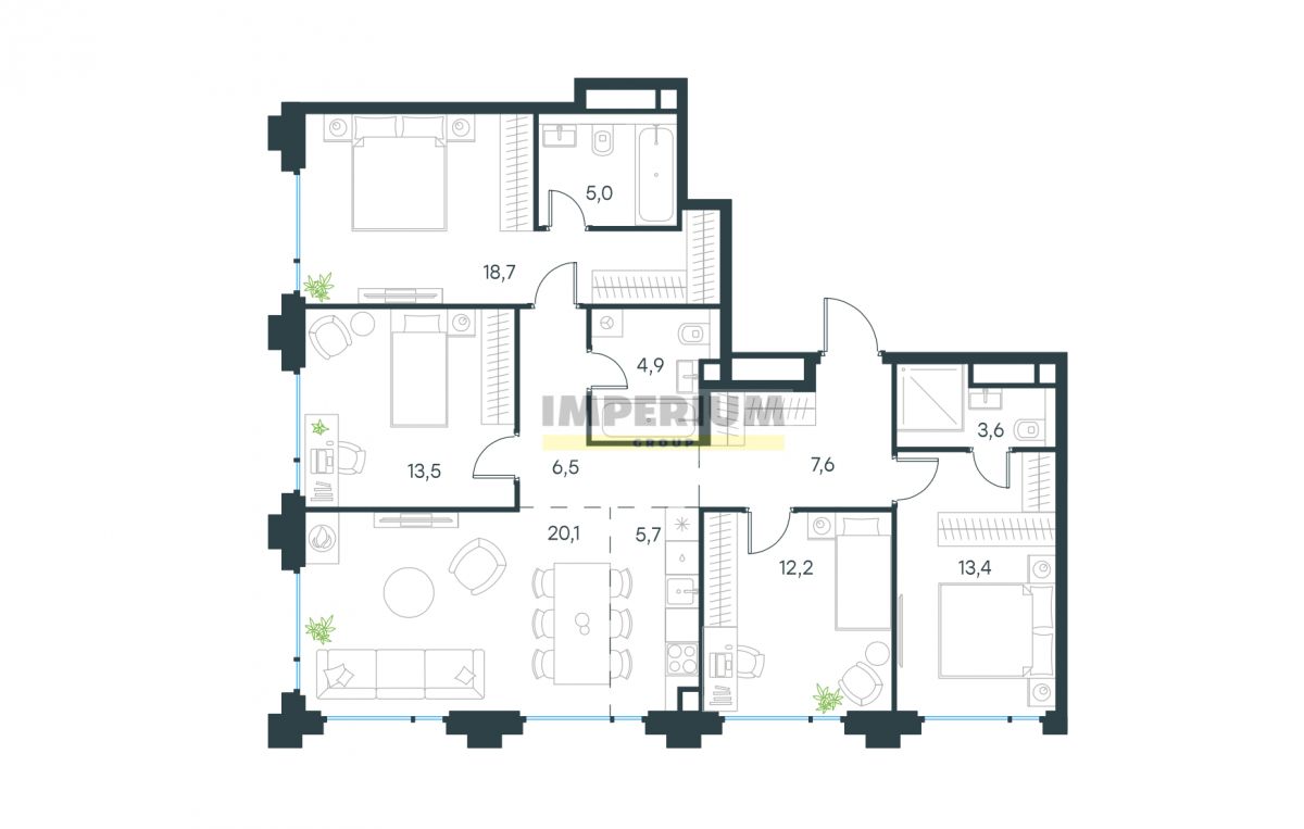 Купить Пентхаусы в Новостройках архитектора GAFA Architects (Россия) в  Москве